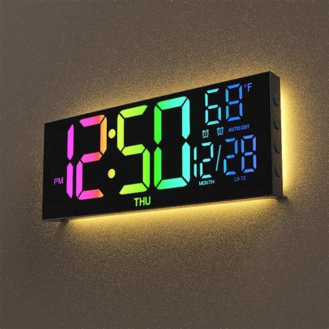 meisd reloj de pared digital reloj despertador de pantalla grande de