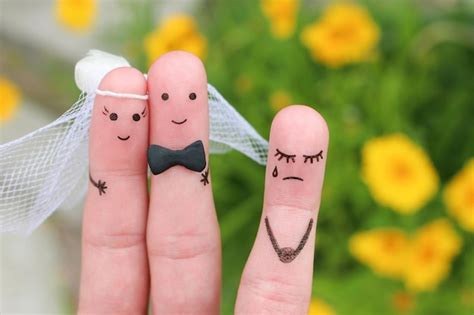 Premium Photo Fingers Art Of Happy Couple To Get Married Other Woman