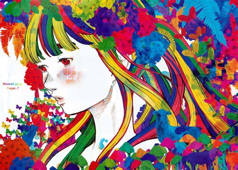 Colorful Oyasumi Punpun Manga Anime Girls 1080p Artwork Glasses Hd Wallpaper