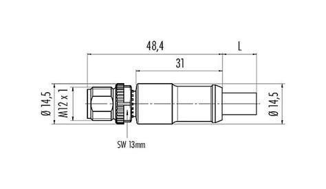 Binder M Male Cable Connector Contacts