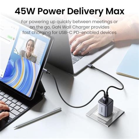 Jual Ugreen Adaptor 45W Nexode Gan Dual Usb C Super Fast Charging 90573