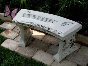 Concrete Memorial Outdoor Garden Bench for Sale Illinois - Memorial Benches