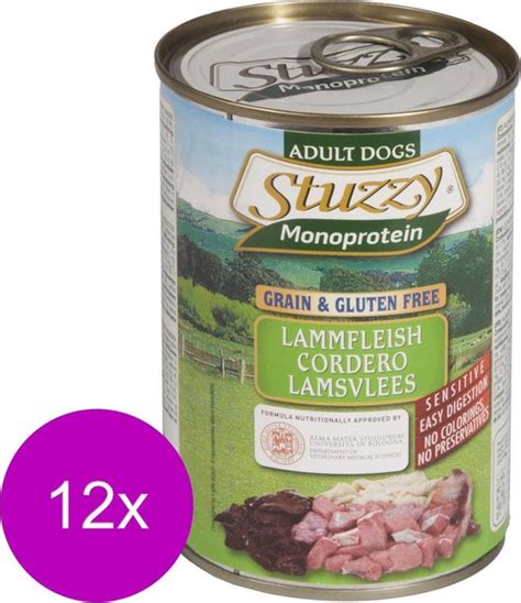 Stuzzy Blik Adult Lam Hondenvoer 12 X 400 G Bol