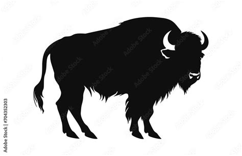 American Bison Silhouette Vector, A bison animal clipart Stock Vector ...