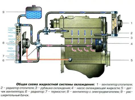 Схема устройство и принцип работы системы охлаждения двигателя