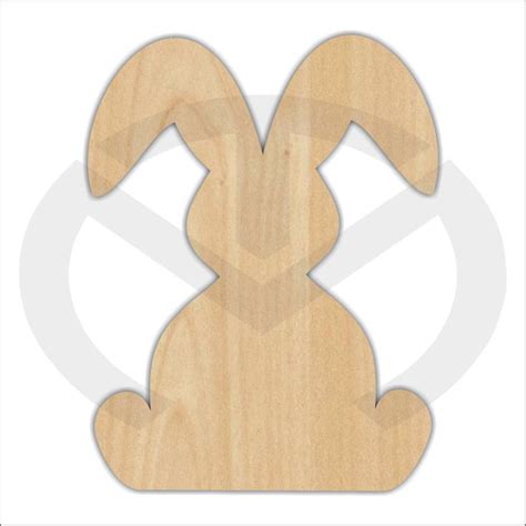 Unfinished Wood Bunny Rabbit With Two Floppy Ears Laser Etsy Rabbit