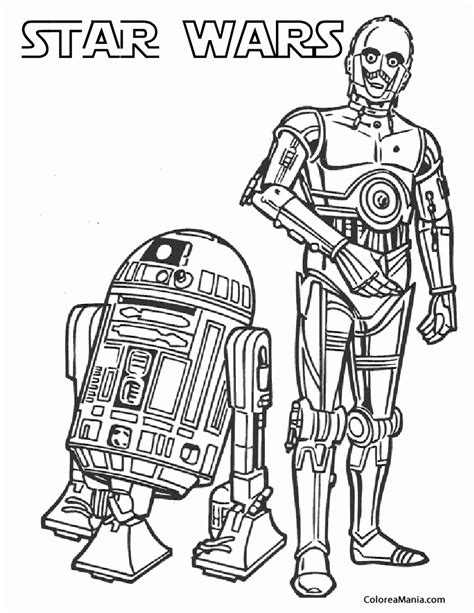 Colorear C 3PO Y R2 D2 Star Wars Dibujo Para Colorear Gratis