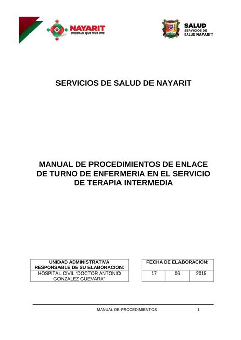 Pdf Manual De Enlace De Turno De Terap Int Manual De