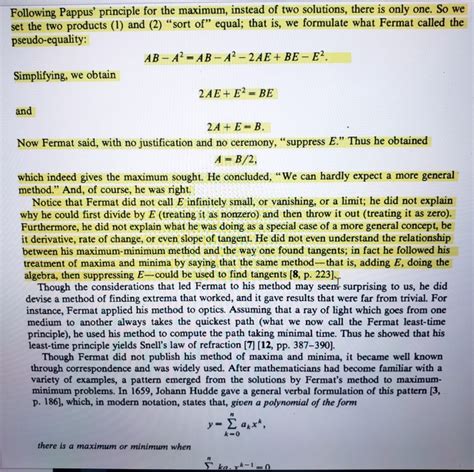 iii Use Fermats method to ﬁnd the maximum of the Chegg