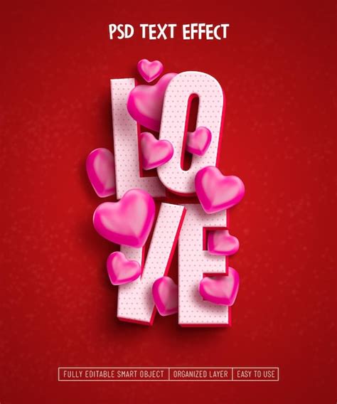 Premium Psd Valentines Love Editable Text Effect