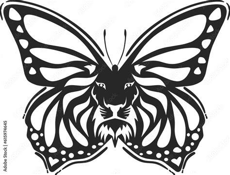 butterfly and lion tattoo design illustration Stock Vector | Adobe Stock