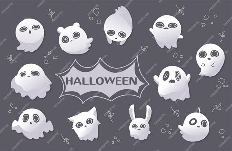 Premium Vector | Cute ghosts celebrate halloween