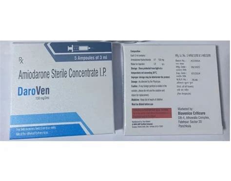 Mg Amiodarone Sterile Concentrate At Rs Box Amiodarone