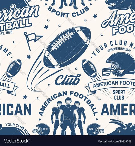 American Football Seamless Pattern Background Vector Image