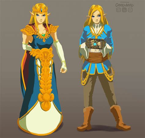 Esta Imagen Fanmade Nos Muestra Los Posibles Diseños De Zelda En Zelda Breath Of The Wild