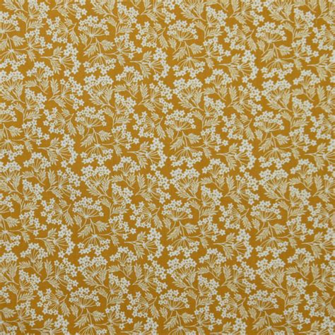 Tissu Coton Cretonne Petites Fleurs Moutarde Tissus Hemmers