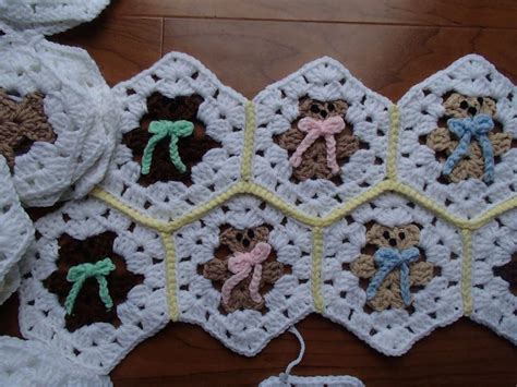 Teddy Bear Hexagons Crochet Granny Square Crochet Crochet Blanket