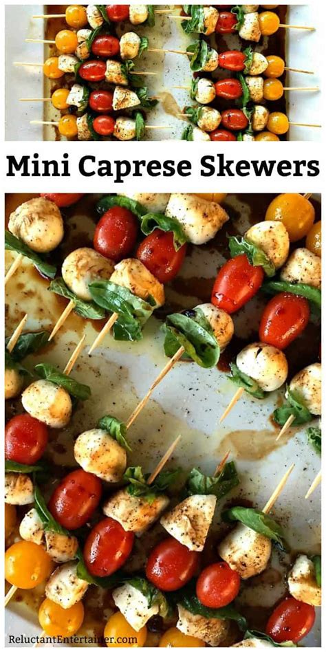 Mini Caprese Skewers Appetizer Reluctant Entertainer