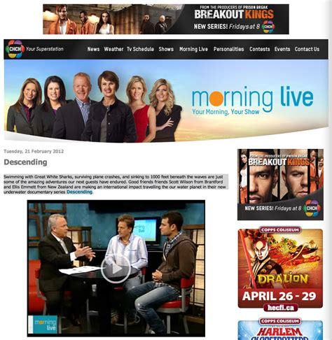 ‘Morning Live’ Canada – TV interviews Ellis Emmett & Scott Wilson ...