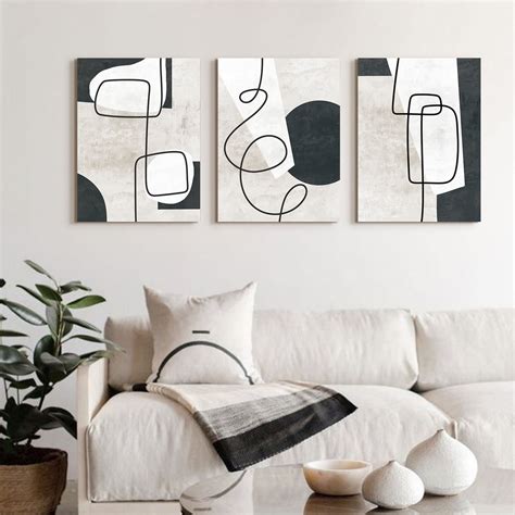 Artbyhannah Pieces X Inch Modern Abstract Wall Art Decor Black