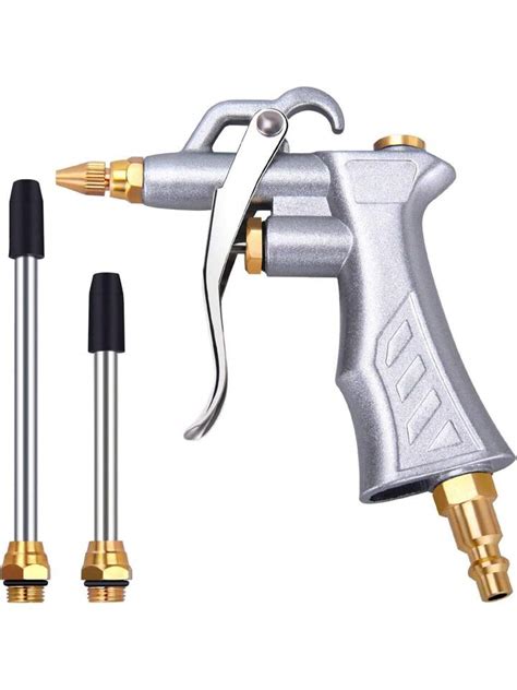 Industrial Air Blow Gun With Brass Adjustable Air Flow Nozzle And 2