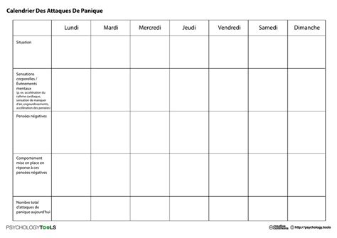 Calendrier Des Attaques De Panique