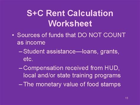 Hud Rent Calculation Worksheet Education Worksheets