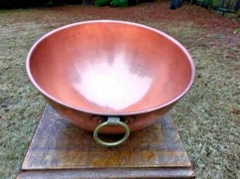 Beautiful 1075 Mauviel Williams Sonoma France Large Copper Mixing Bowl French 3865163313