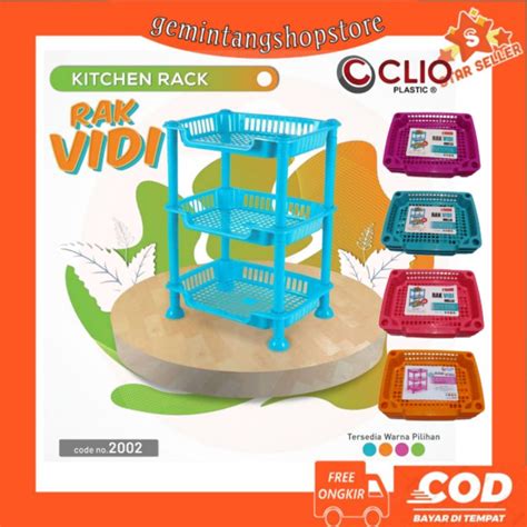 Jual RAK CLIO VIDI 3 SUSUN SEGI EMPAT RAK SERBAGUNA Shopee Indonesia