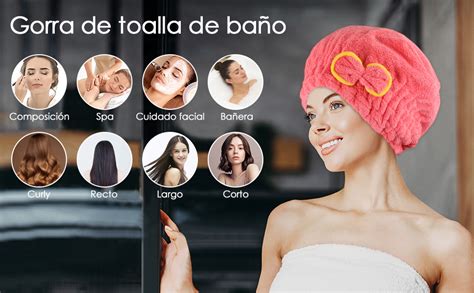 Autowt Toallas Para Secar El Cabello Pcs Turbante Microfibra Seca