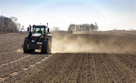 Soil Cultivation For Corn Sowing With Tractor Fendt Hp And