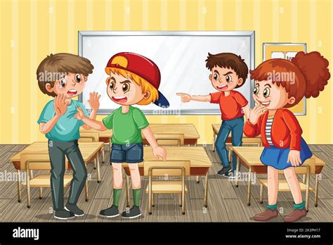 School bullying with student cartoon characters illustration Stock Vector Image & Art - Alamy