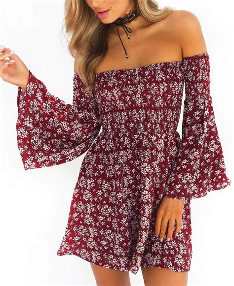 Off The Shoulder Floral Dressoff The Shoulder Sexy Floral Print Dress Seamido