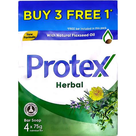 Protex Herbal Antibacterial Bar Soap Kills 999 Antibacteria 75g X 4