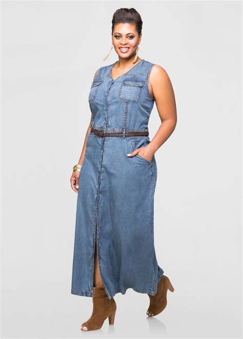 Belted Jean Maxi Dress Plus Size Dresses Ashley Stewart Модные стили