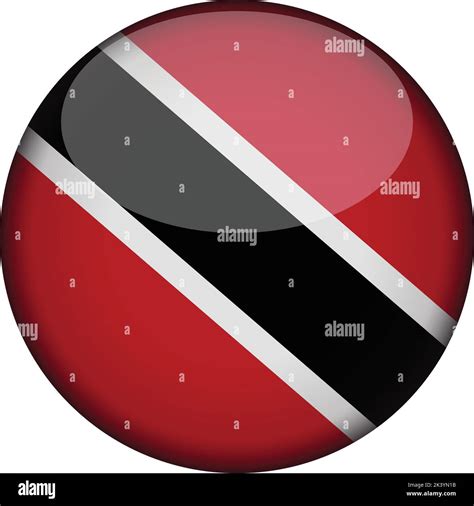 Trinidad And Tobago Flag In Glossy Round Button Of Icon Trinidad And