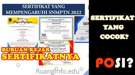 Sertifikat Yang Bisa Dipakai Snmptn 2022 Mungkin Ini Yah Youtube