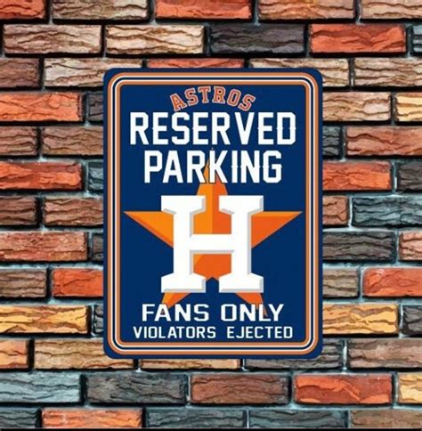 Dinozozo Houston Astros Aluminum Parking Sign Baseball Signs T For Fans Custom Metal Signs