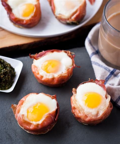 Prosciutto Egg Cups With Pesto Punchfork