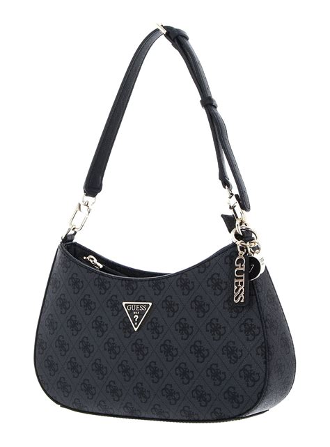 Guess Schultertasche Noelle Top Zip Shoulder Bag Coal Logo Modeherz