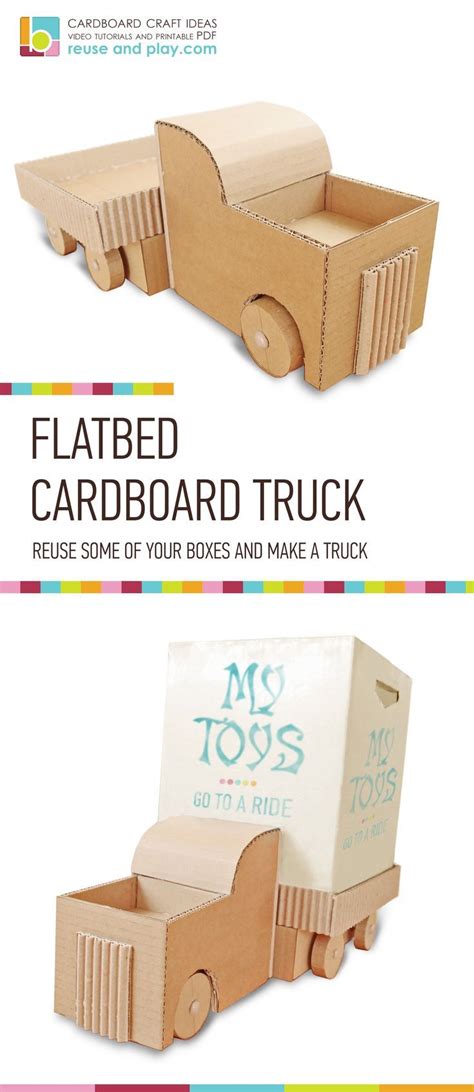 Flatbed Cardboard Truck Diy Printable Pdf Tutorial Diy Toys Car Toy