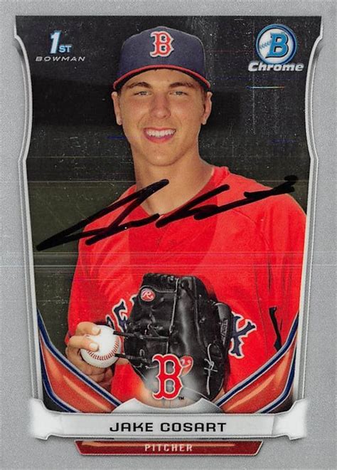 Jake Cosart Autographed Baseball Card Boston Red Sox 2014 Bowman