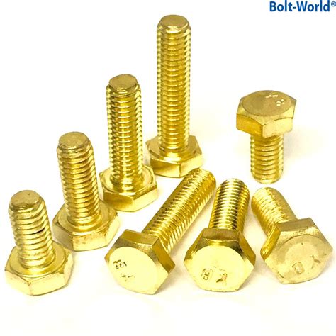 M8 8mm Solid Brass Fully Threaded Set Screws Hexagon Hex Screw Bolts Din 933