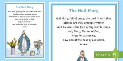 The Hail Mary A4 Display Poster (l'insegnante ha fatto)