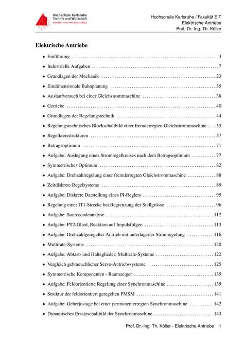 Skript WS16 17 Koeller Hochschule Karlsruhe Fakultät EIT