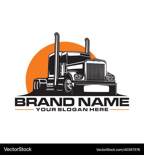 Trucking Logo Semi Trailer Truck Logo Royalty Free Vector