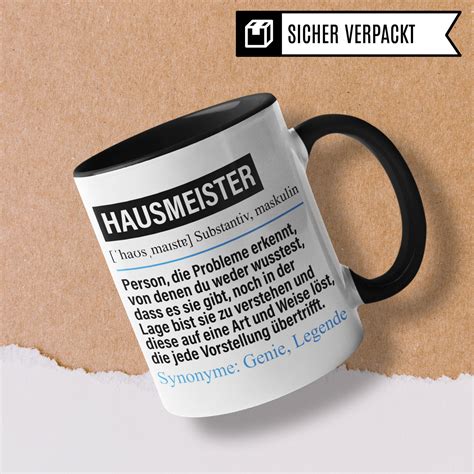 Tasse Hausmeister Hausmeister Geschenk Spruch Etsy