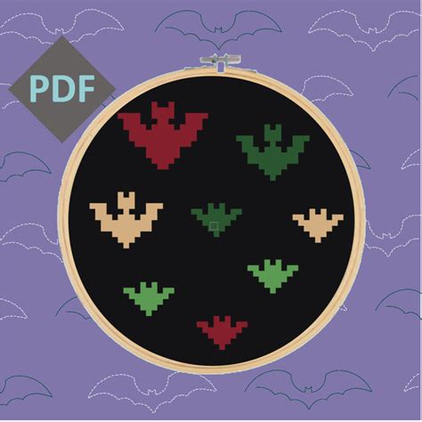 Festive Bat Free Cross Stitch Pattern Monsterousdesigns S Ko Fi