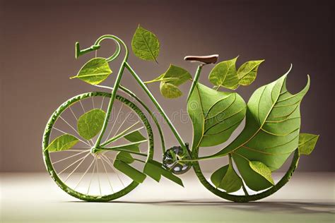 Bicycle Covered With Green Leaf Tendril Eco And Environment Concept