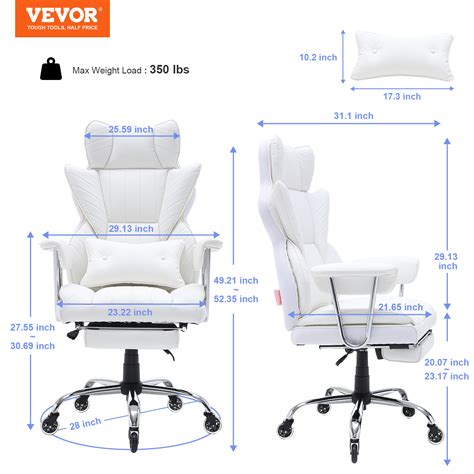 SKYSHALO Executive Office Chair 350lbs Big and Tall Reclining Office ...